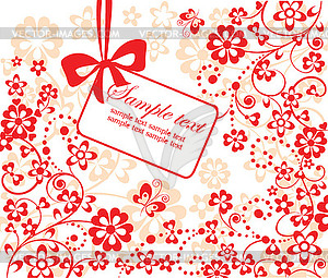Greeting red card - color vector clipart