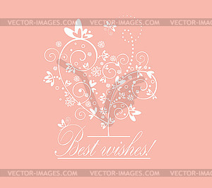 Lovely card with tree - vector image