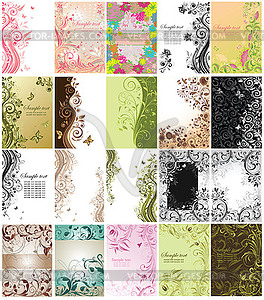 Set of floral vertical cards - vector image