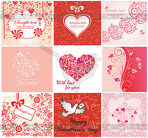 Valentine greeting cards - vector clipart