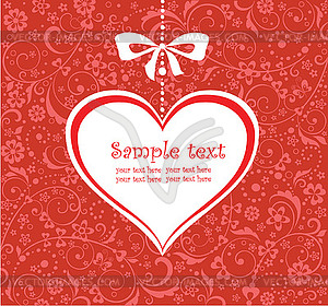 Valentine greeting red card - vector clipart