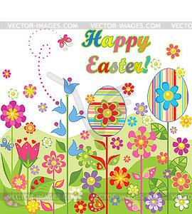 Funny easter seamless background - vector image