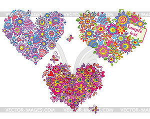 Funny greeting hearts - vector image