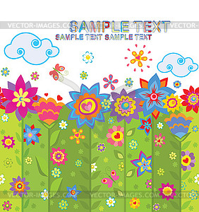 Floral seamless wallpaper - vector clip art