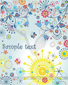 Summer abstract poster - vector clipart