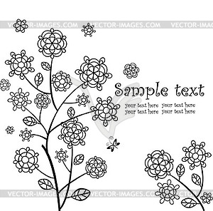 Abstract card with greeting tree - vector clip art