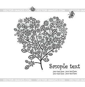 Beautiful floral heart - vector clip art