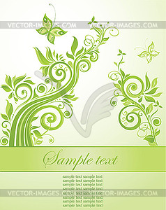 Beautiful floral green background - vector clipart