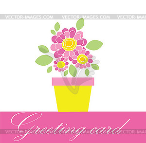 Greeting bouquet with daisy - royalty-free vector image