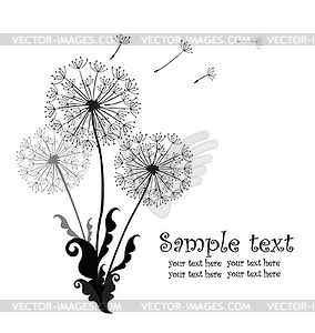 Background with dandelions - stock vector clipart