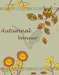 Abstract autumnal banner - vector image