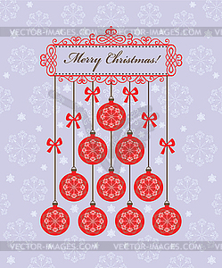 Christmas greeting postcard - vector clipart