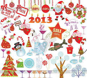 Christmas set - vector image