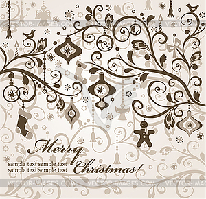 Retro xmas background - vector clipart