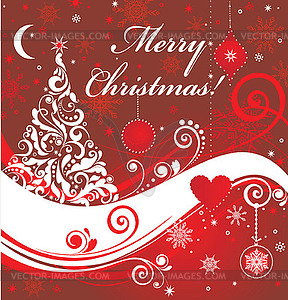 Xmas red background - vector image