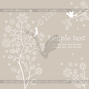 Beautiful pastel spring card - vector image