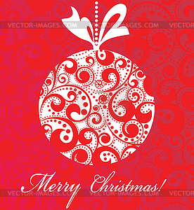 Christmas red card - vector clip art