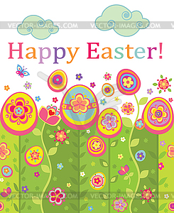 Easter seamless postcard - royalty-free vector clipart