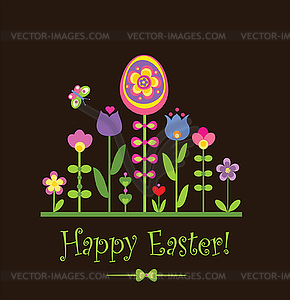 Funny easter card - vector clip art