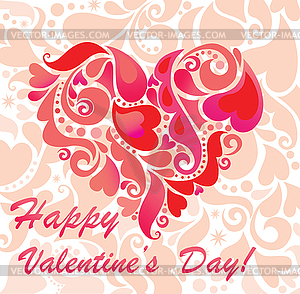 Greeting card for Valentine`s Day - vector clip art