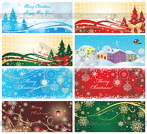 Magic xmas banners - vector clipart