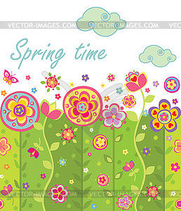 Seamless spring card - vector clipart