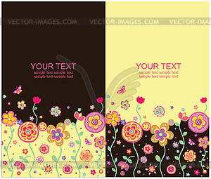 Seamless summery banners - vector clipart