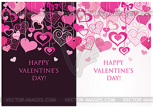 Valentine seamless banners - vector image