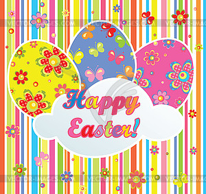 Colorful easter postcard - color vector clipart