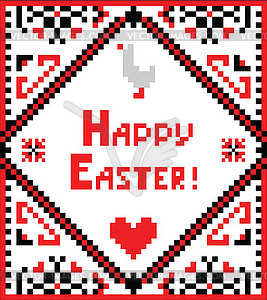 Easter embroidery with goose - vector clipart