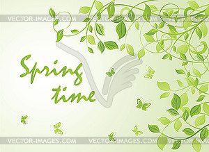 Spring green card - vector clipart