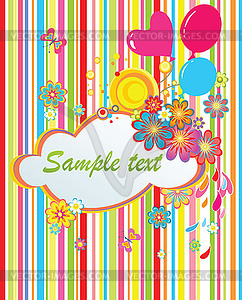 Striped greeting - vector clip art