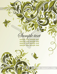 Vintage spring floral banner - vector clip art