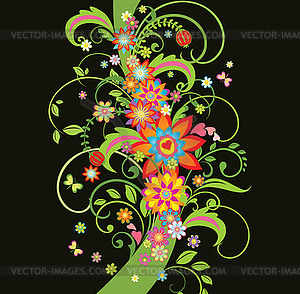 Ornate floral border - vector clipart / vector image