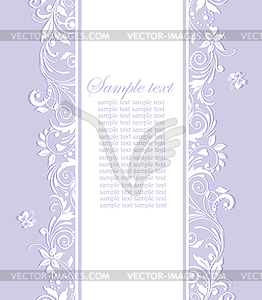 Beautiful floral blue invitation - vector clip art