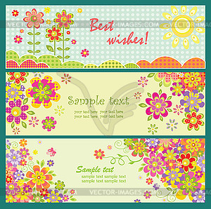 Horizontal greeting cards - vector image