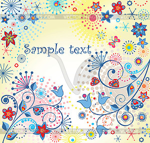 Summery colorful card - vector image