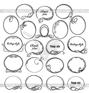 Black wedding retro frames - vector clip art