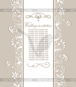 Pastel retro wedding invitation - vector clipart