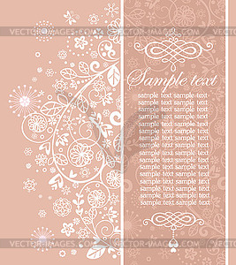 Pastel pink wedding invitation - vector image