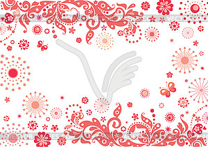 Red valentine card - vector clipart