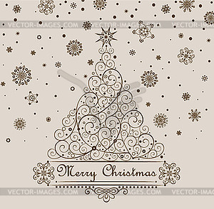 Retro christmas greeting - vector image