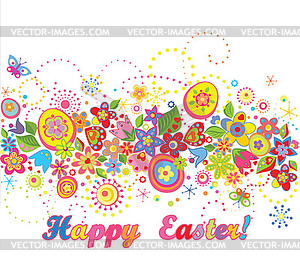 Easter seamless border - vector image