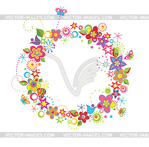 Funny greeting wreath - vector image