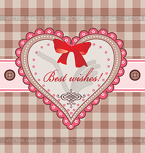 Greeting card with heart - vector clip art