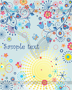 Summery colorful poster - stock vector clipart