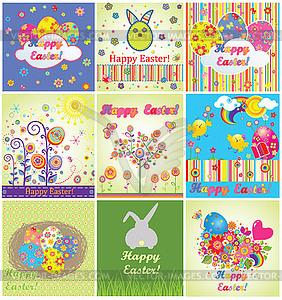 Funny easter cards - vector clip art