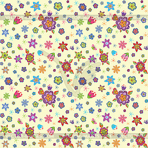 Funny flowers wrapper - vector clipart / vector image