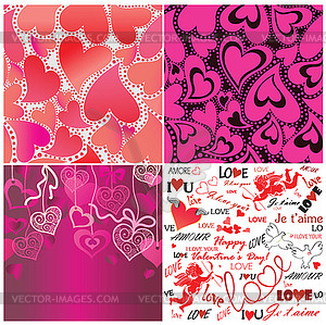 Set of valentines day wallpaper - vector image