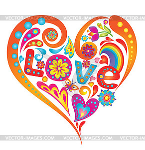 Colorful heart - vector image